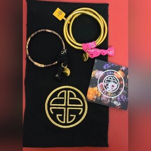 Budhagirl Gold and Black Women's Bracelet Set